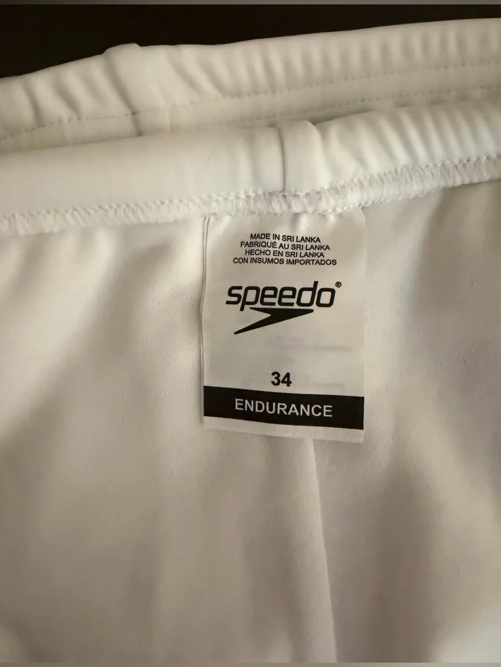White Speedo Men’s bathing suit Bottoms POWER FLEX 50+ UPF Chlorine Resistant 34 - Picture 13 of 16